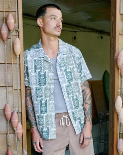 RVCA OBLOW TAPA SHORT SLEEVE SHIRT Antique White Discount