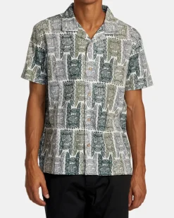 RVCA OBLOW TAPA SHORT SLEEVE SHIRT Antique White Discount