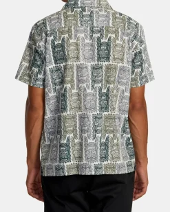 RVCA OBLOW TAPA SHORT SLEEVE SHIRT Antique White Discount