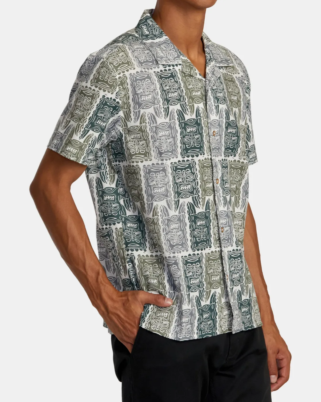 RVCA OBLOW TAPA SHORT SLEEVE SHIRT Antique White Discount