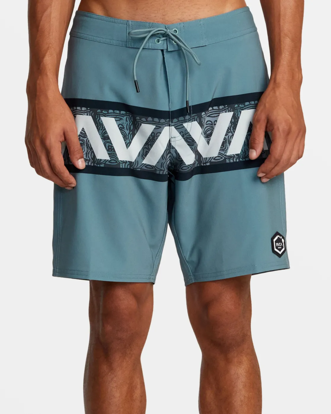 RVCA OBLOW TIKI BANDED 18" BOARDSHORTS Grey Best