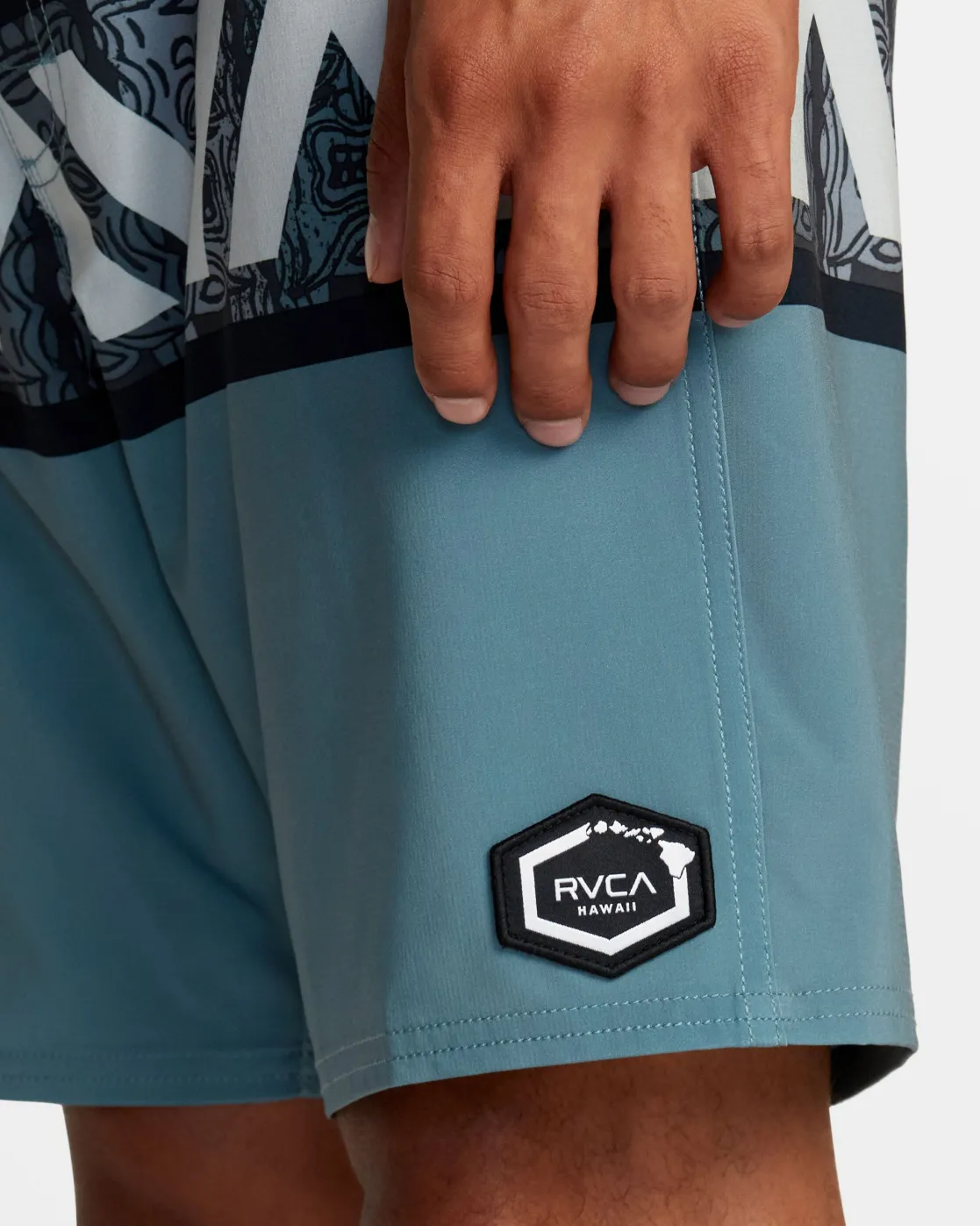 RVCA OBLOW TIKI BANDED 18" BOARDSHORTS Grey Best