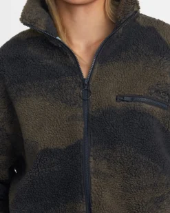 RVCA OH HUSH SHERPA JACKET Green Haze Best