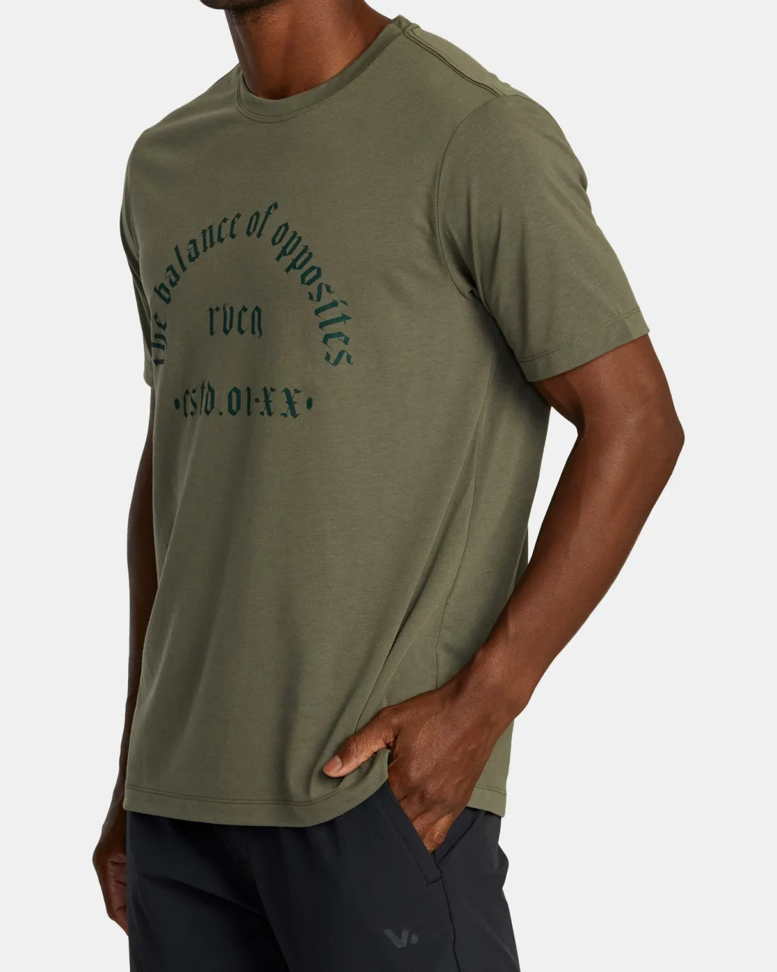 RVCA OLD ARCH SPORT TECH TEE Olive Best