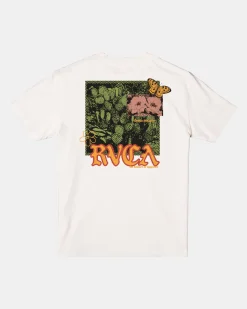 RVCA OPUNTIA SHORT SLEEVE TEE Silver Bleach Discount