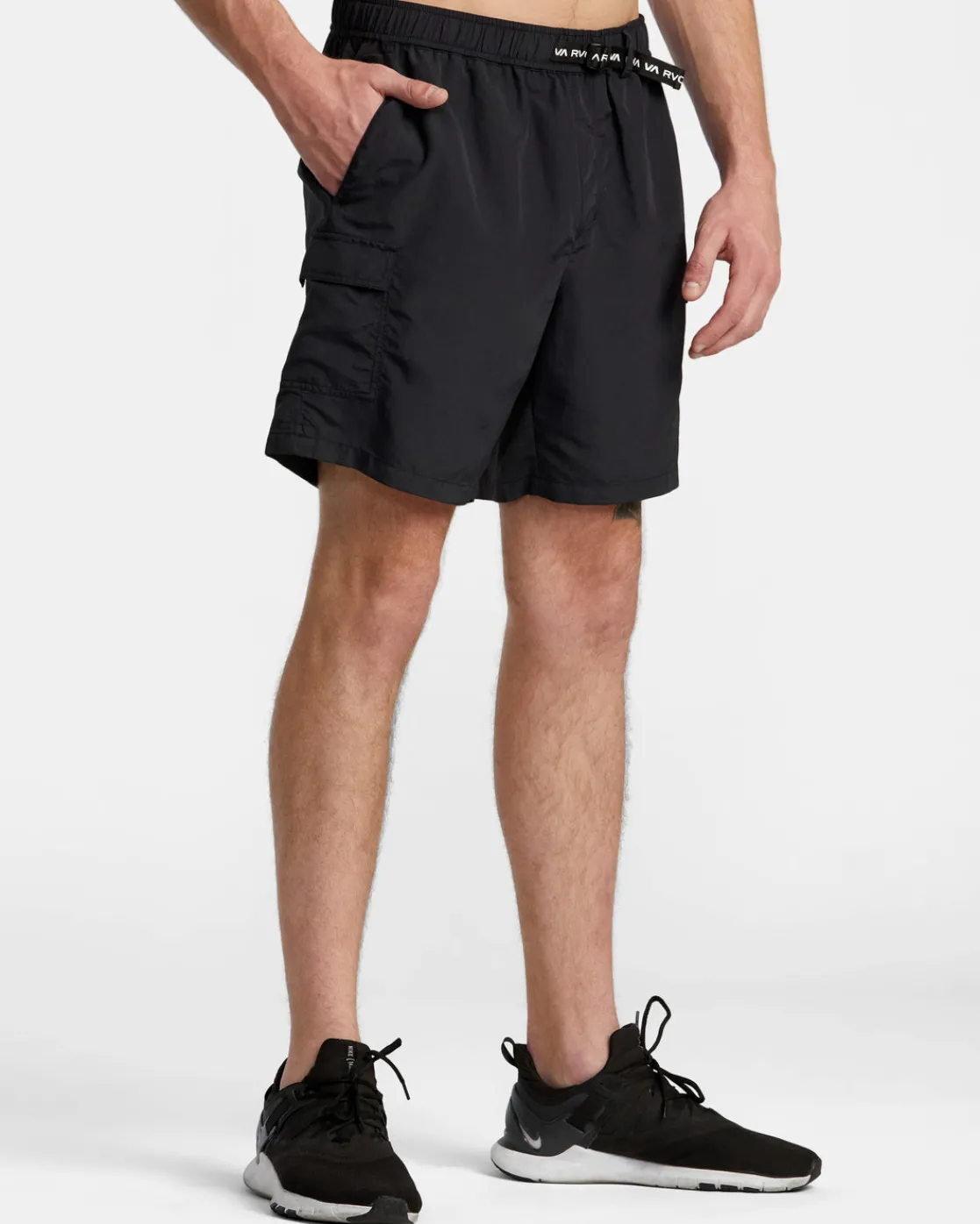 RVCA OUTSIDER PACKABLE CARGO SHORTS UTILITY SHORTS Black Clearance