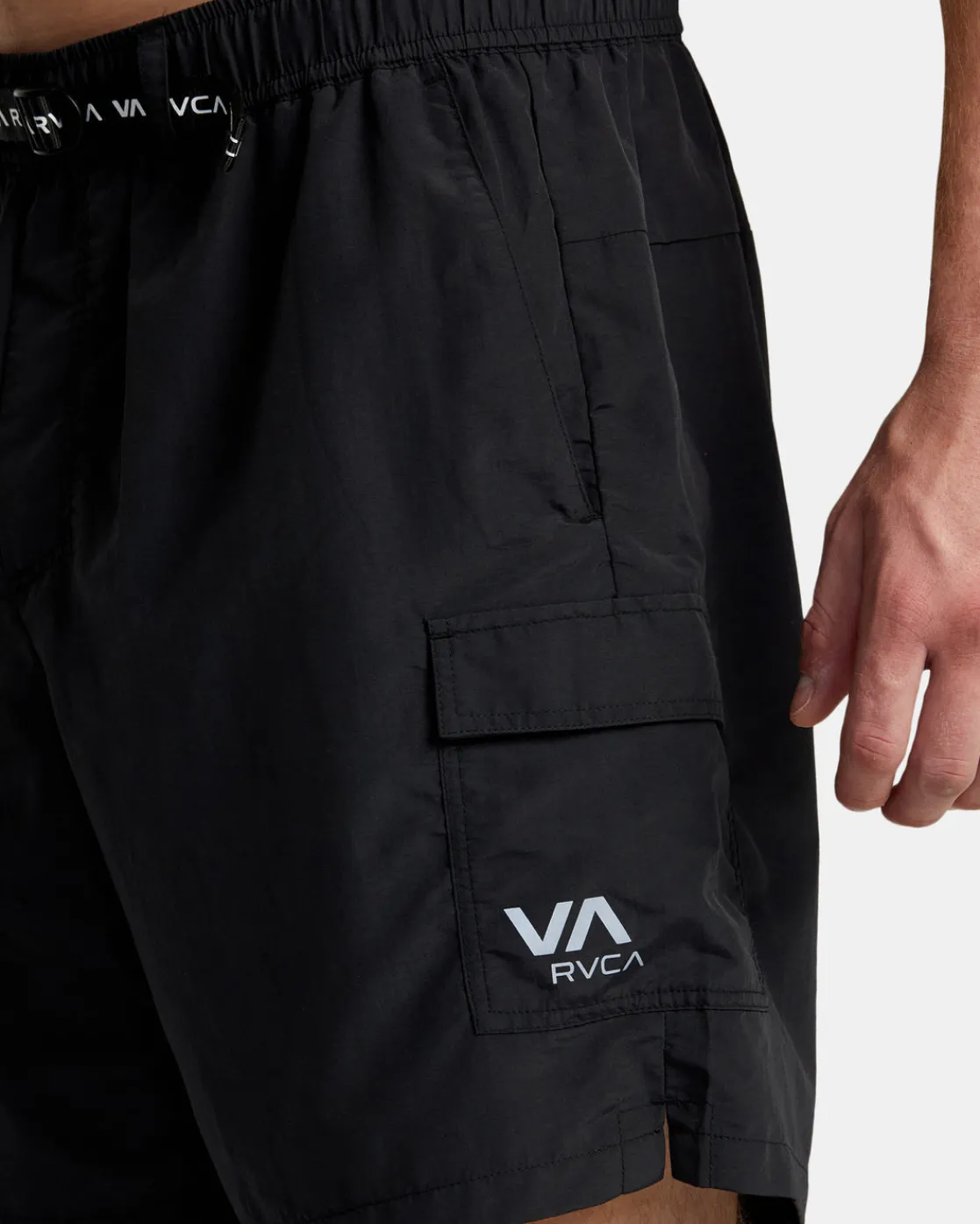 RVCA OUTSIDER PACKABLE CARGO SHORTS UTILITY SHORTS Black Clearance