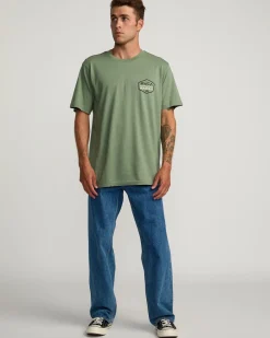 RVCA PALM SHIELD TEE Jade