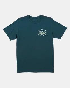 RVCA PALM SHIELD TEE Duck Blue Best