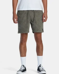 RVCA PALMS DOWN 17" ELASTIC WAIST SHORTS Mushroom Sale