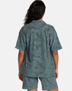 RVCA PALMS DOWN SHORT SLEEVE SHIRT Balsam Green