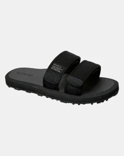 RVCA PEAK SLIDER SANDALS Black Online