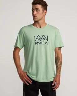 RVCA PEAKS TEE Granite Green Outlet