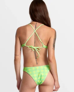 RVCA PICNIC HIGH LEG FRENCH BIKINI BOTTOMS Neon Green New