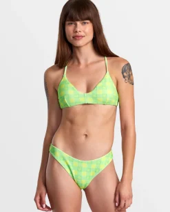 RVCA PICNIC HIGH LEG FRENCH BIKINI BOTTOMS Neon Green New