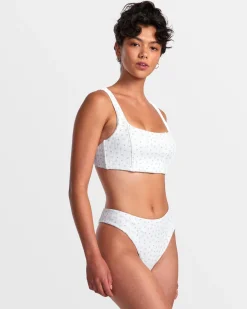 RVCA POINTE CORSET BIKINI TOP White Hot