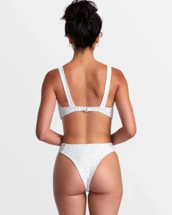 RVCA POINTE HIGH RISE CHEEKY BIKINI BOTTOMS White Sale