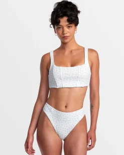 RVCA POINTE HIGH RISE CHEEKY BIKINI BOTTOMS White Sale