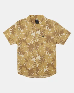 RVCA POP FLORAL SHORT SLEEVE SHIRT Khaki Discount
