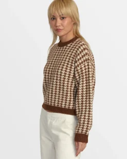 RVCA PREP SWEATER Mocha Bisque New