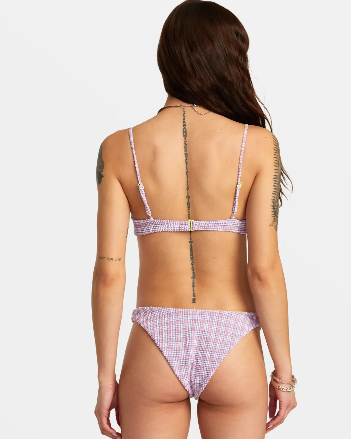 RVCA PREPPED V-WIRE BRALETTE BIKINI TOP Iris Hot