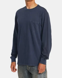 RVCA PTC PIGMENT LONG SLEEVE TEE Moody Blue Online