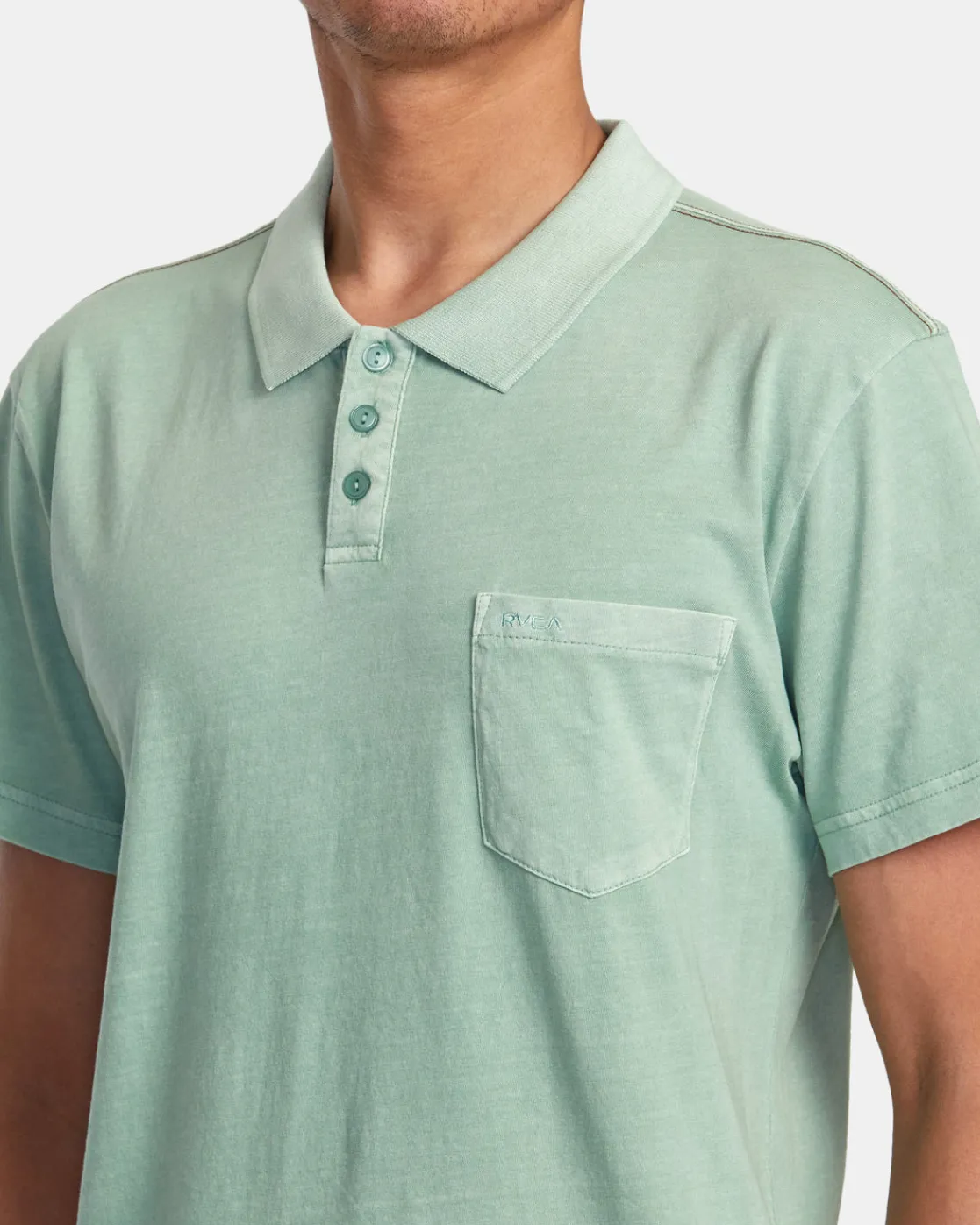 RVCA PTC PIGMENT POLO SHIRT Green Haze New