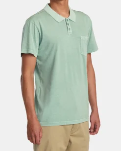 RVCA PTC PIGMENT POLO SHIRT Green Haze New