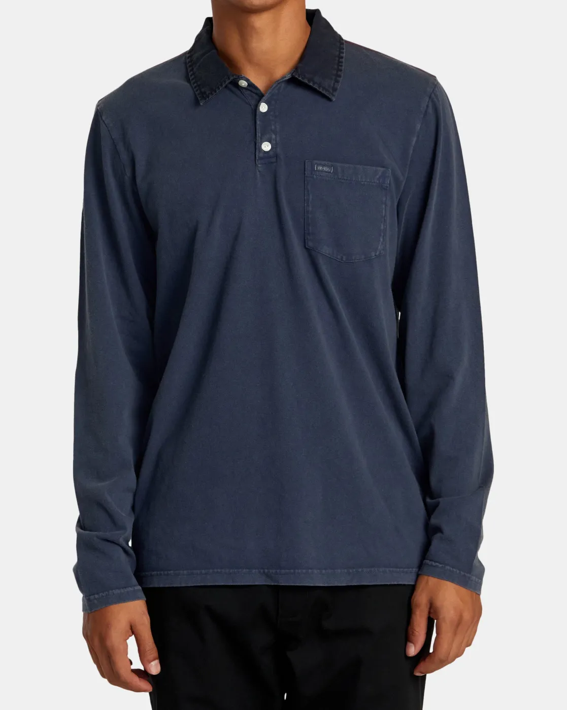 RVCA PTC POLO II LONG SLEEVE SHIRT Moody Blue New
