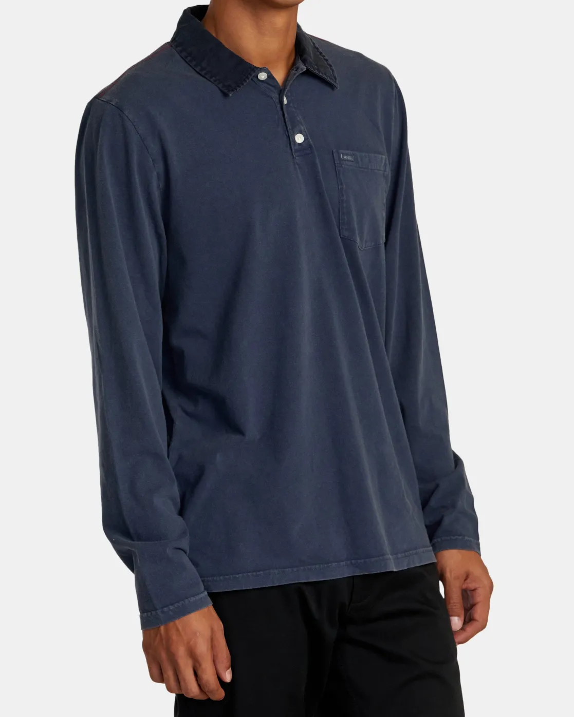 RVCA PTC POLO II LONG SLEEVE SHIRT Moody Blue New