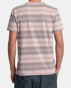 RVCA PTC STRIPE SHORT SLEEVE KNIT Pale Mauve Hot