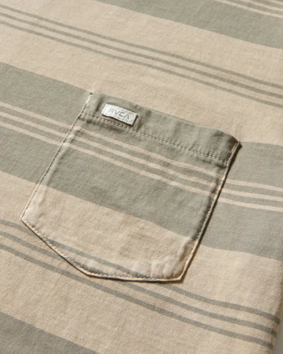 RVCA PTC STRIPE SHORT SLEEVE KNIT Latte Outlet