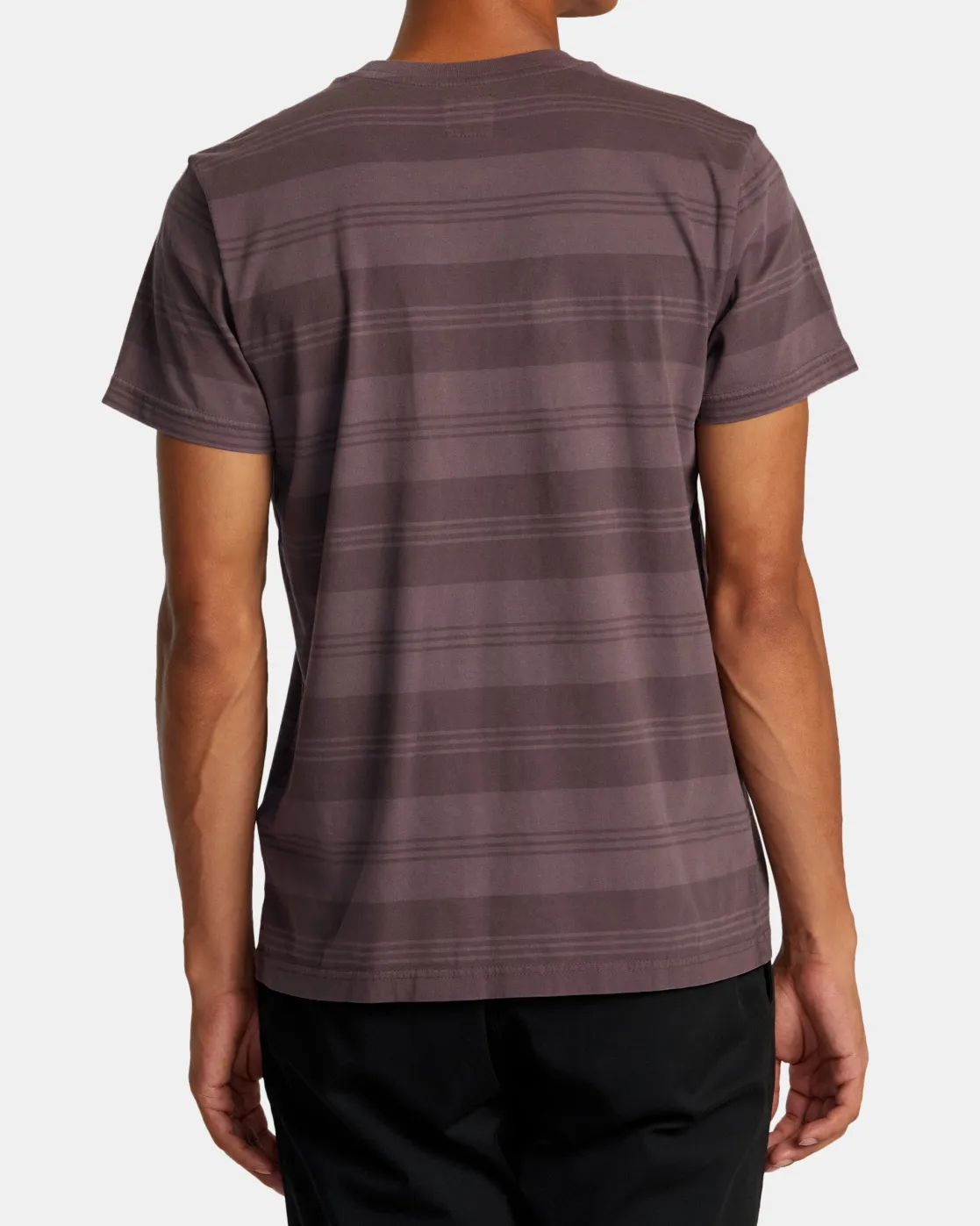 RVCA PTC STRIPE SHORT SLEEVE KNIT Plum Ash Clearance
