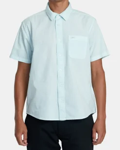 RVCA PTC WOVEN II SHORT SLEEVE SHIRT Light Blue Discount