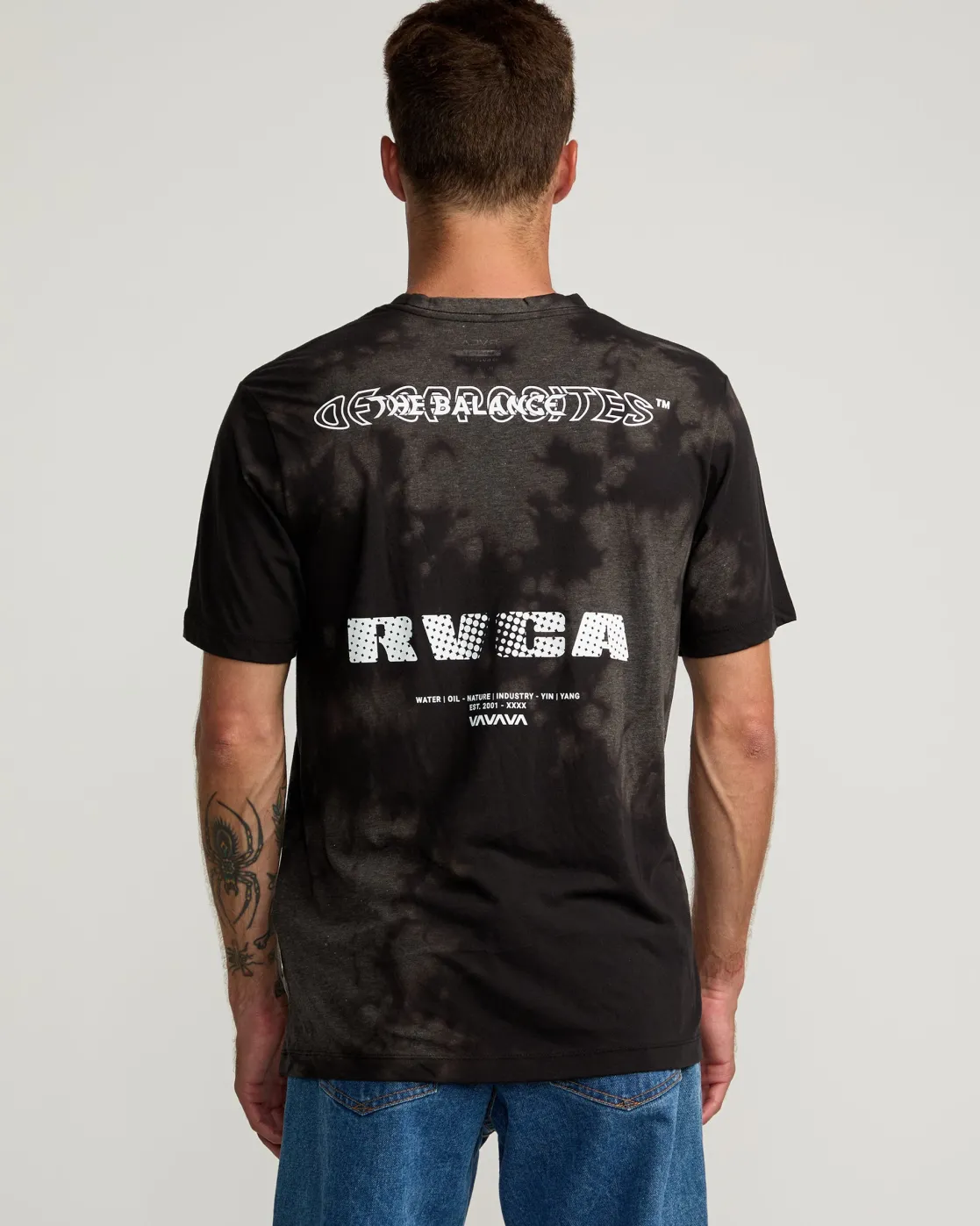 RVCA RADIATE TEE Washed Black Sale