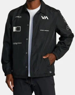 RVCA RADIATE WINDBREAKER COACHES JACKET Black Clearance