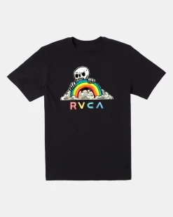 RVCA RAINBOW SKULLS TEE Black Clearance