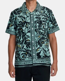 RVCA RESORT SHORT SLEEVE SHIRT Granite Green
