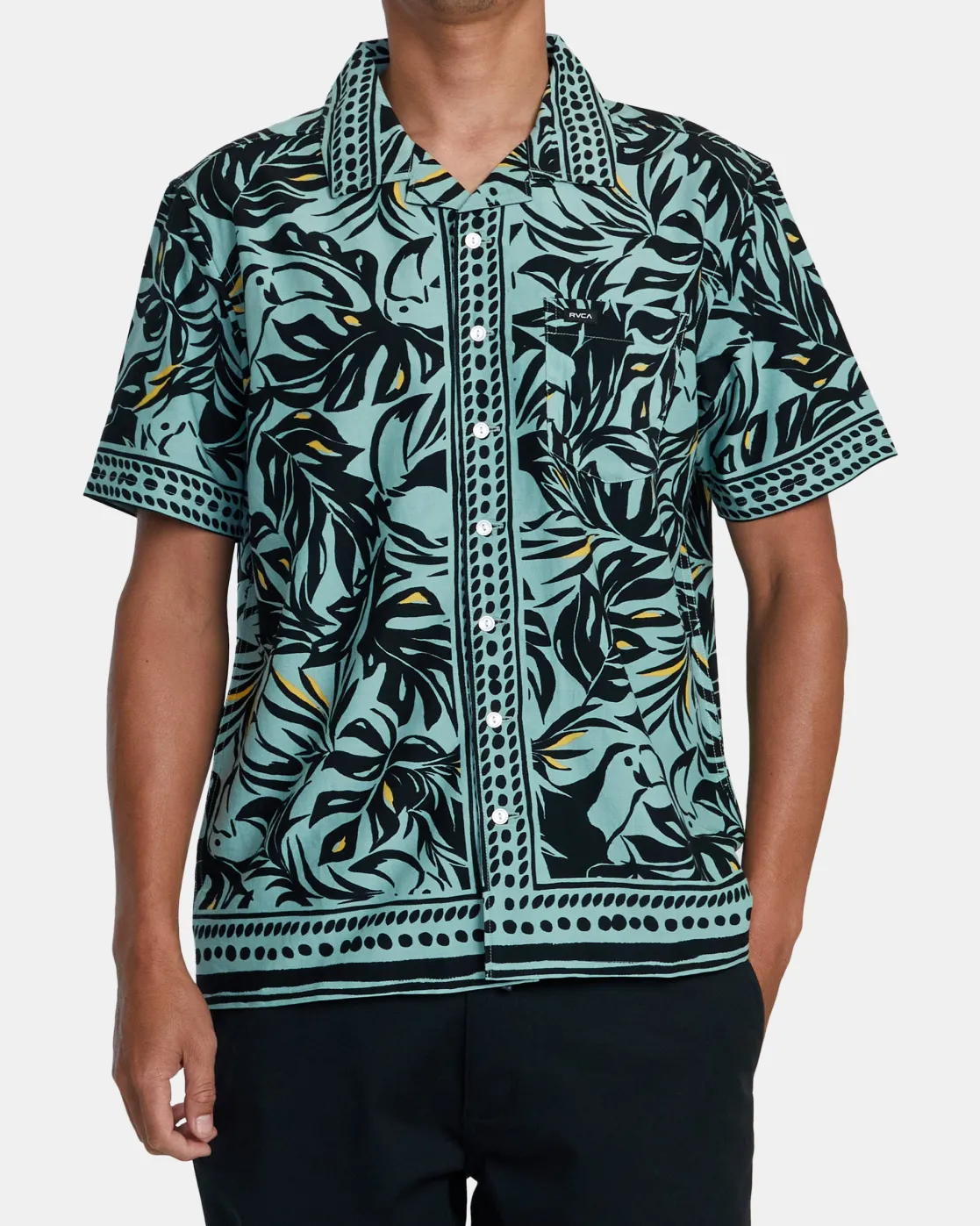 RVCA RESORT SHORT SLEEVE SHIRT Granite Green