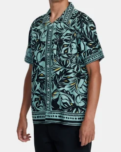 RVCA RESORT SHORT SLEEVE SHIRT Granite Green