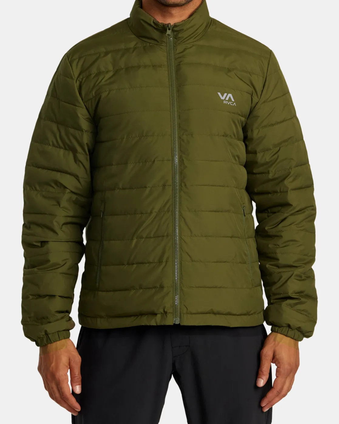 RVCA REVERSIBLE PUFFER JACKET Olive Online