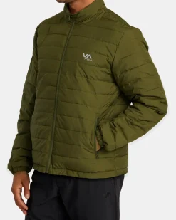 RVCA REVERSIBLE PUFFER JACKET Olive Online