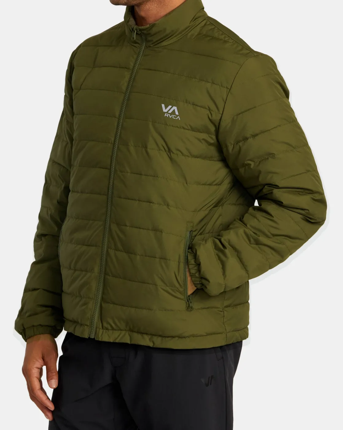RVCA REVERSIBLE PUFFER JACKET Olive Online