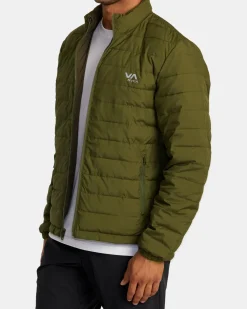 RVCA REVERSIBLE PUFFER JACKET Olive Online