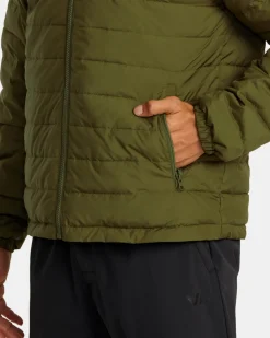 RVCA REVERSIBLE PUFFER JACKET Olive Online