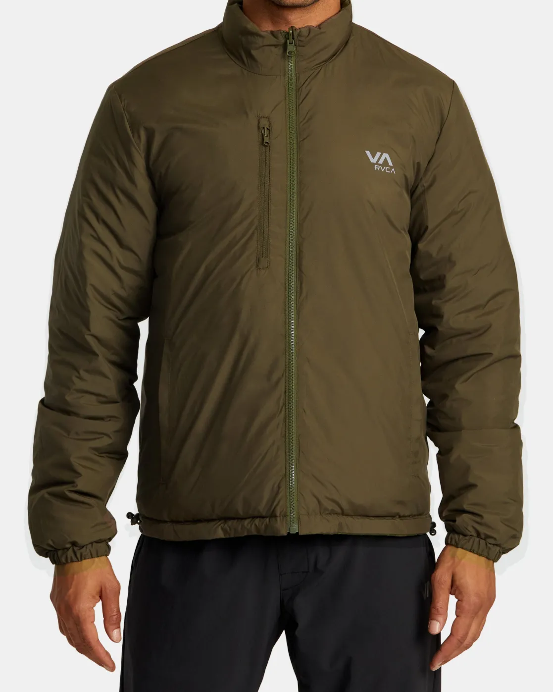 RVCA REVERSIBLE PUFFER JACKET Olive Online