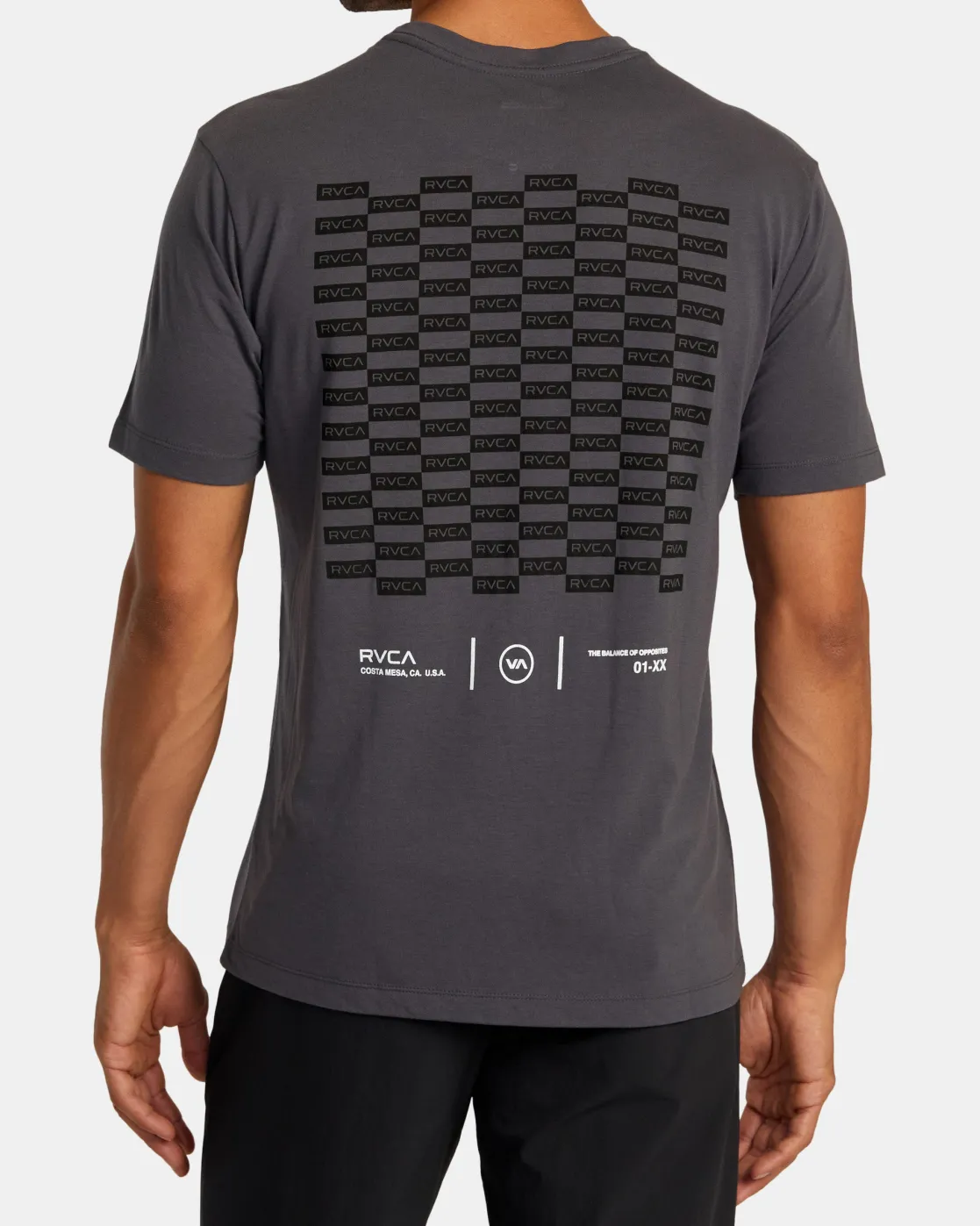 RVCA CHECK BOX SHORT SLEEVE TEE Slate Sale