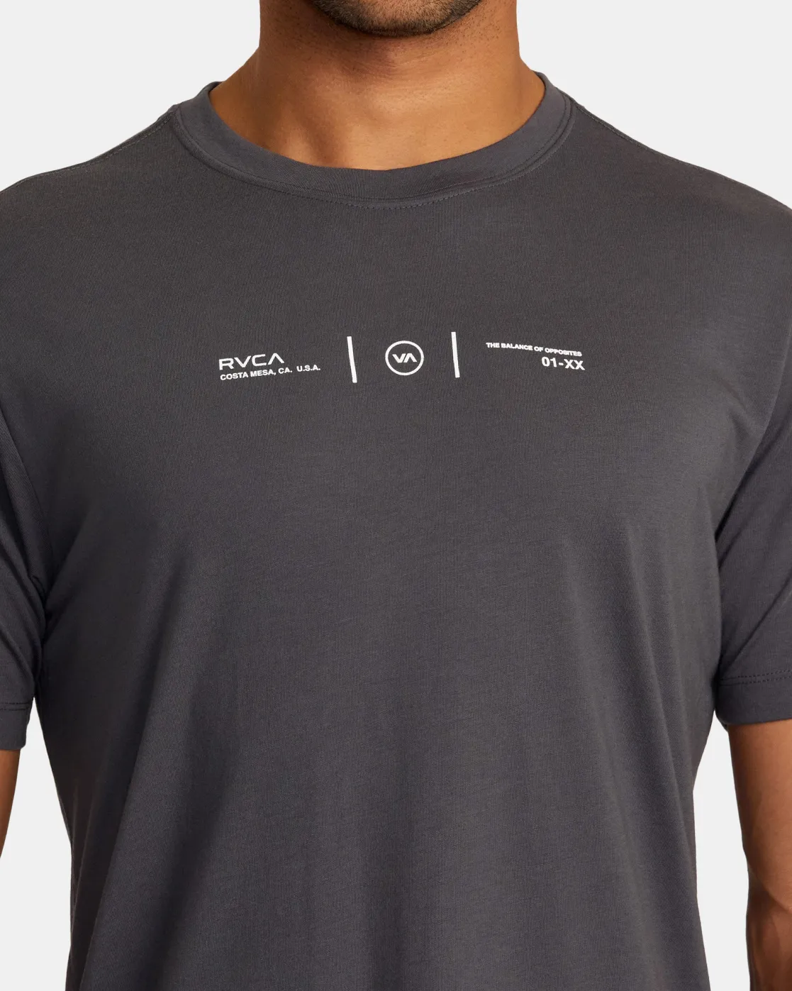 RVCA CHECK BOX SHORT SLEEVE TEE Slate Sale