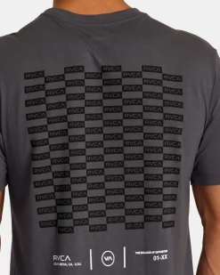 RVCA CHECK BOX SHORT SLEEVE TEE Slate Sale
