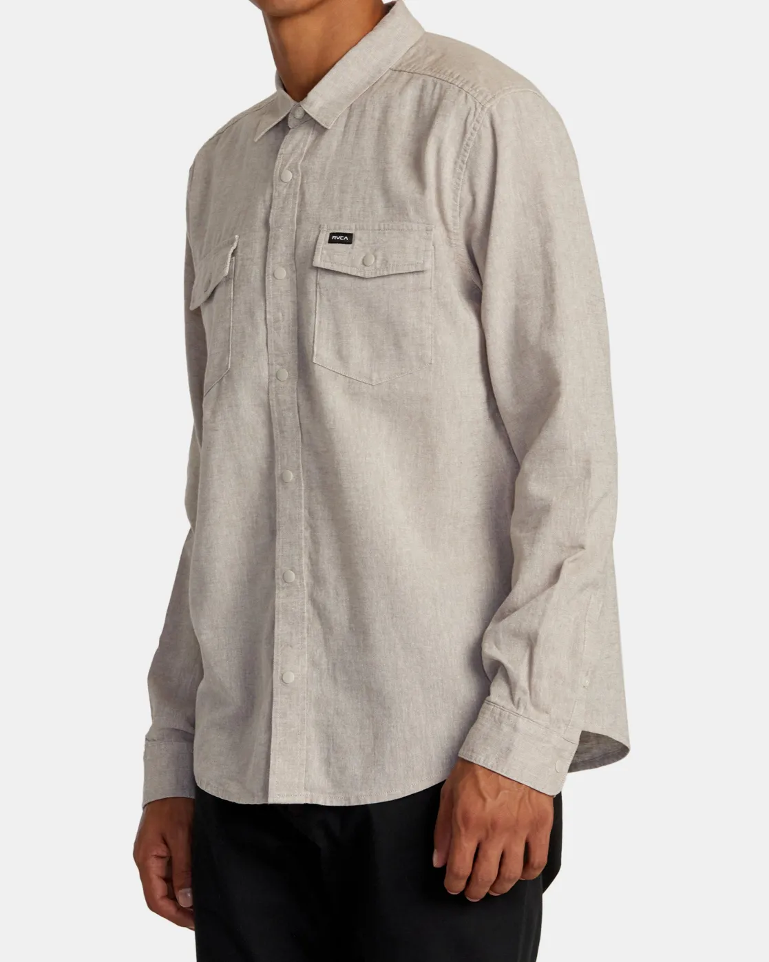 RVCA NEPS LONG SLEEVE SHIRT Washed Grey Online